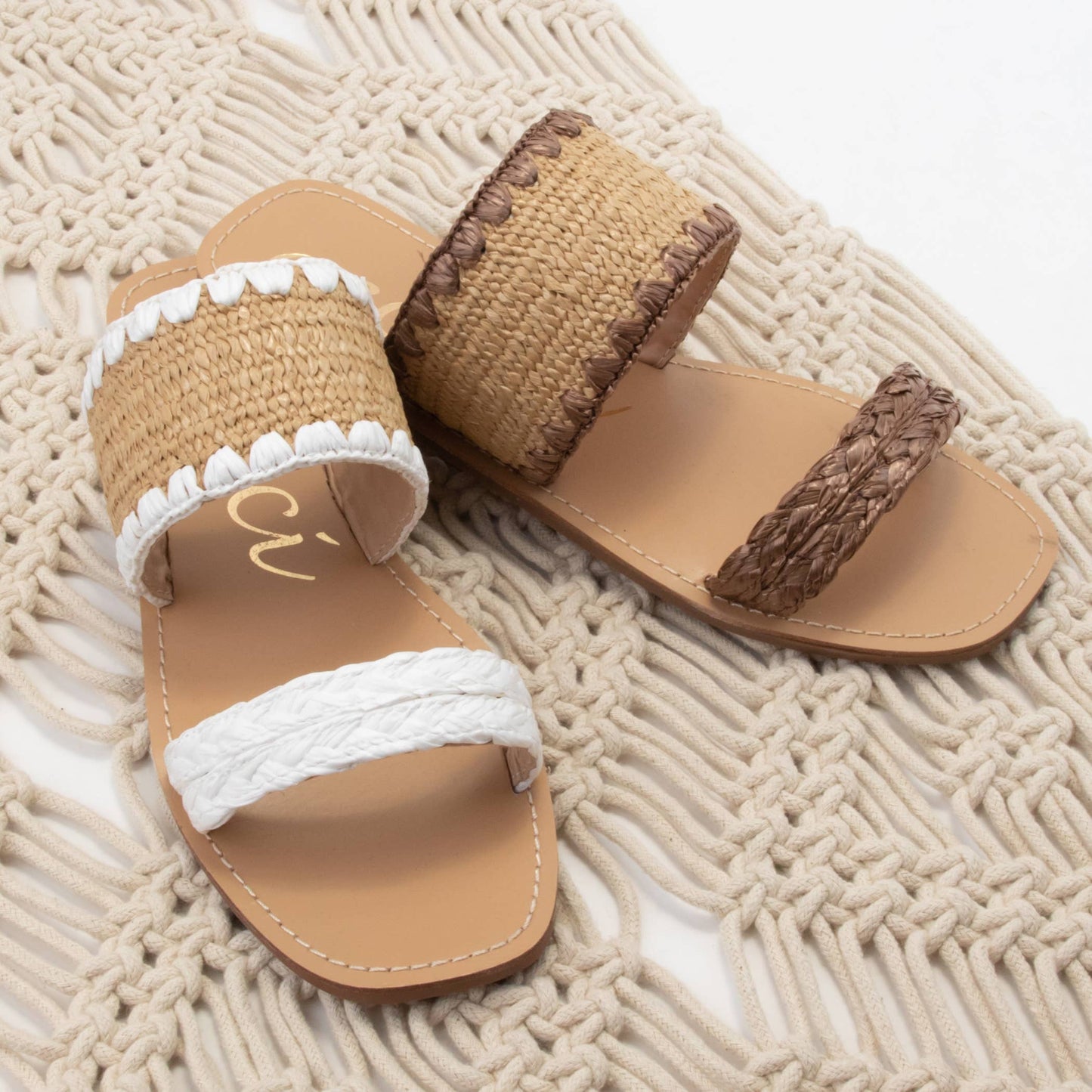 ELLA RAFFIA SLIDE