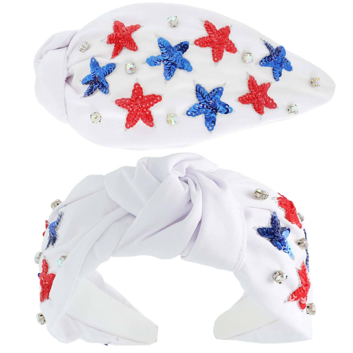 USA Patriotic Star Pattern Jeweled Sequin Headband