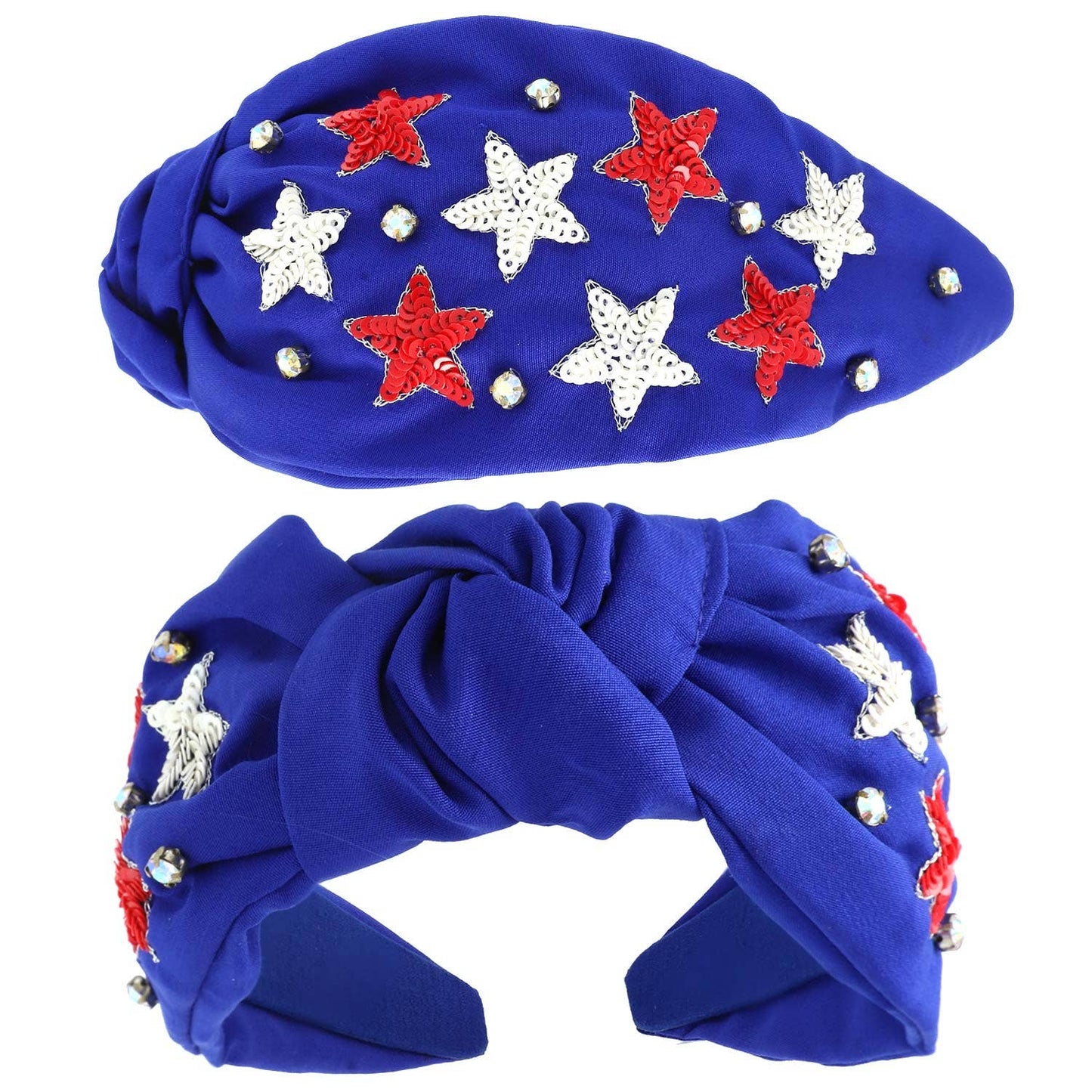 USA Patriotic Star Pattern Jeweled Sequin Headband