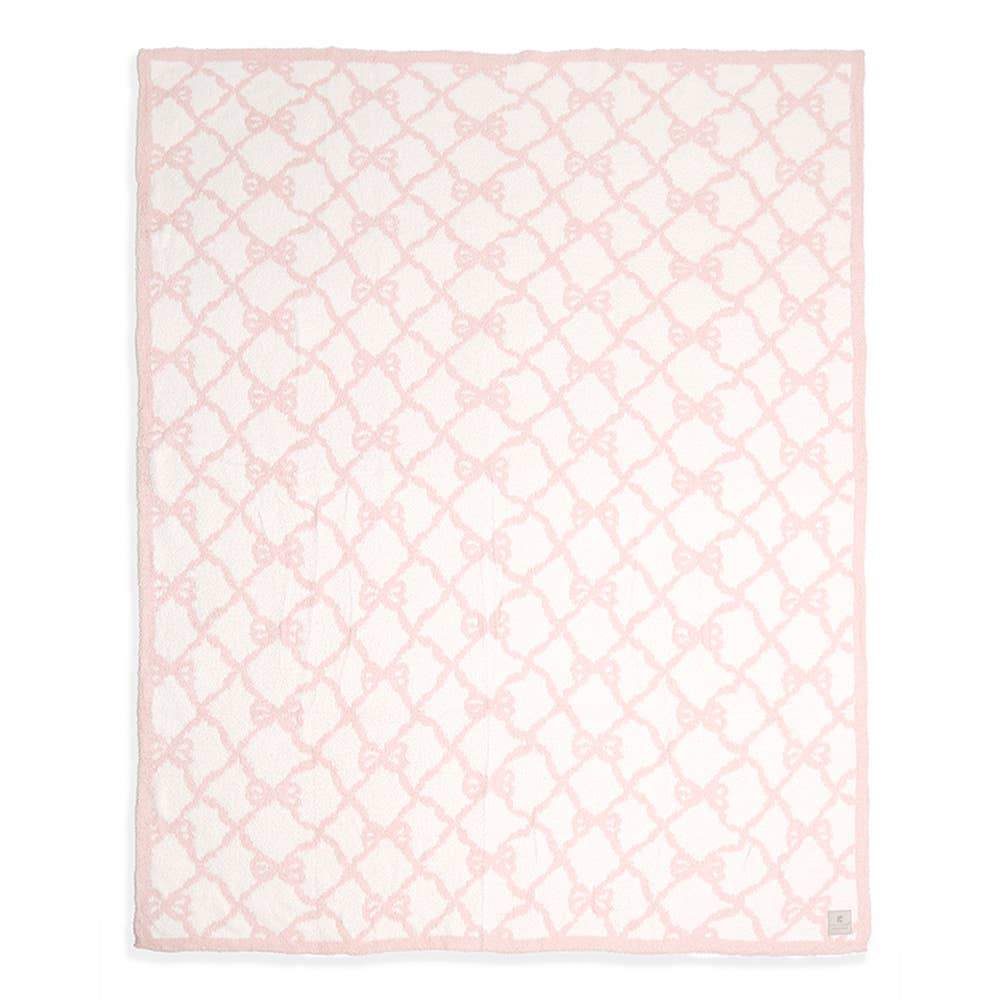 Bow Pattern Printed Reversible Throw Blanket