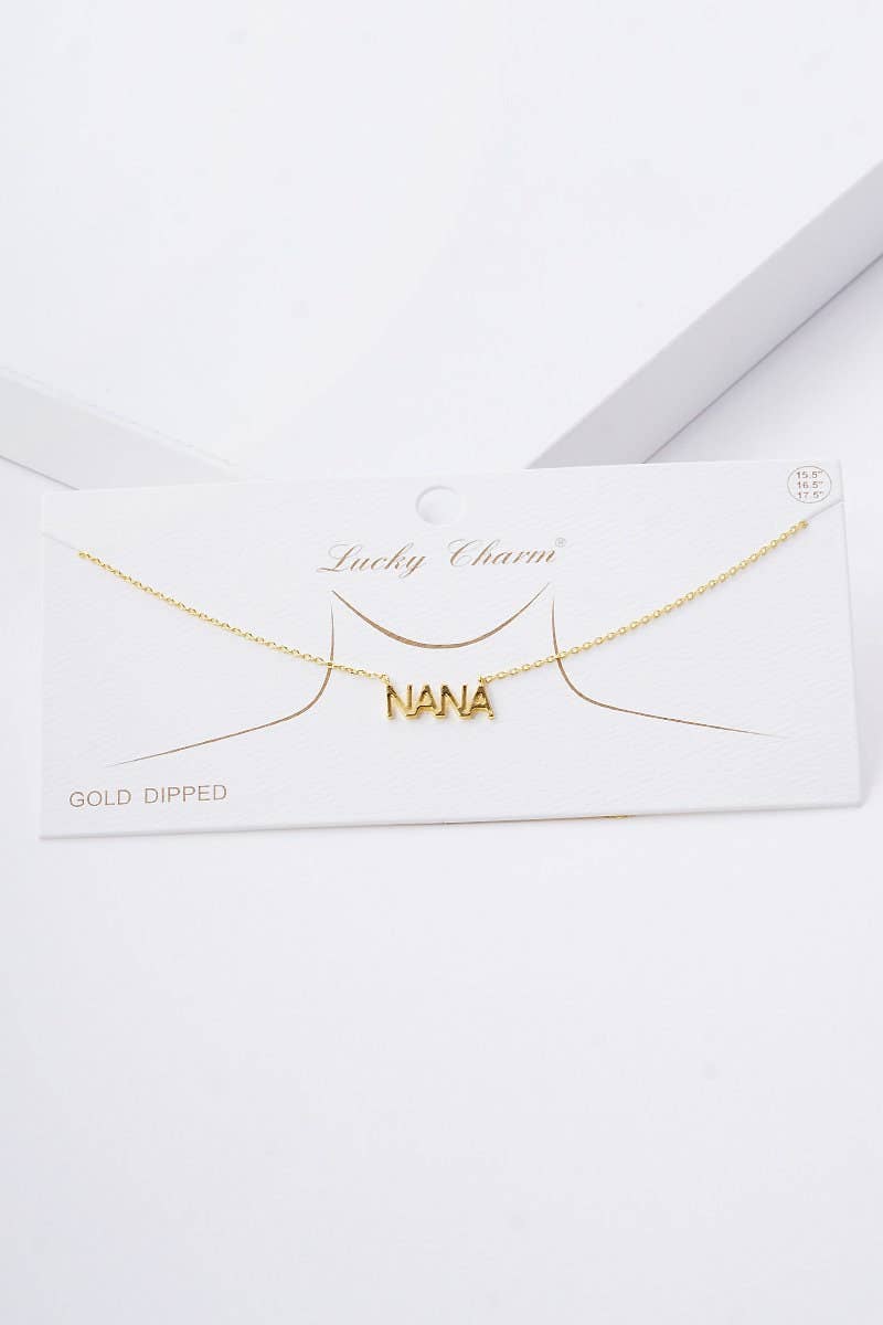 Gold & Silver Plated Bold Letter NANA Necklace