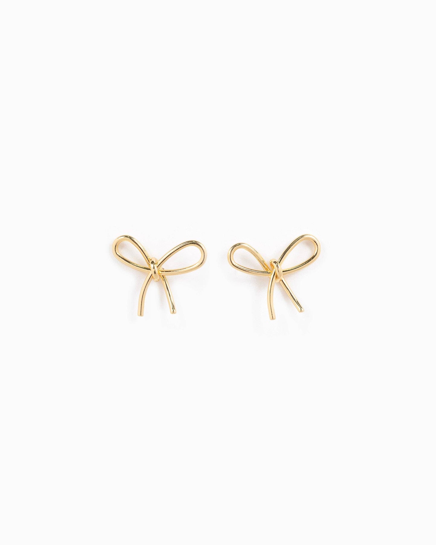 Thin Line Bow Stud Earrings