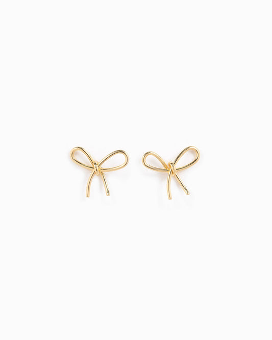 Thin Line Bow Stud Earrings