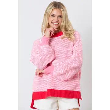 Pink Cable Sweater