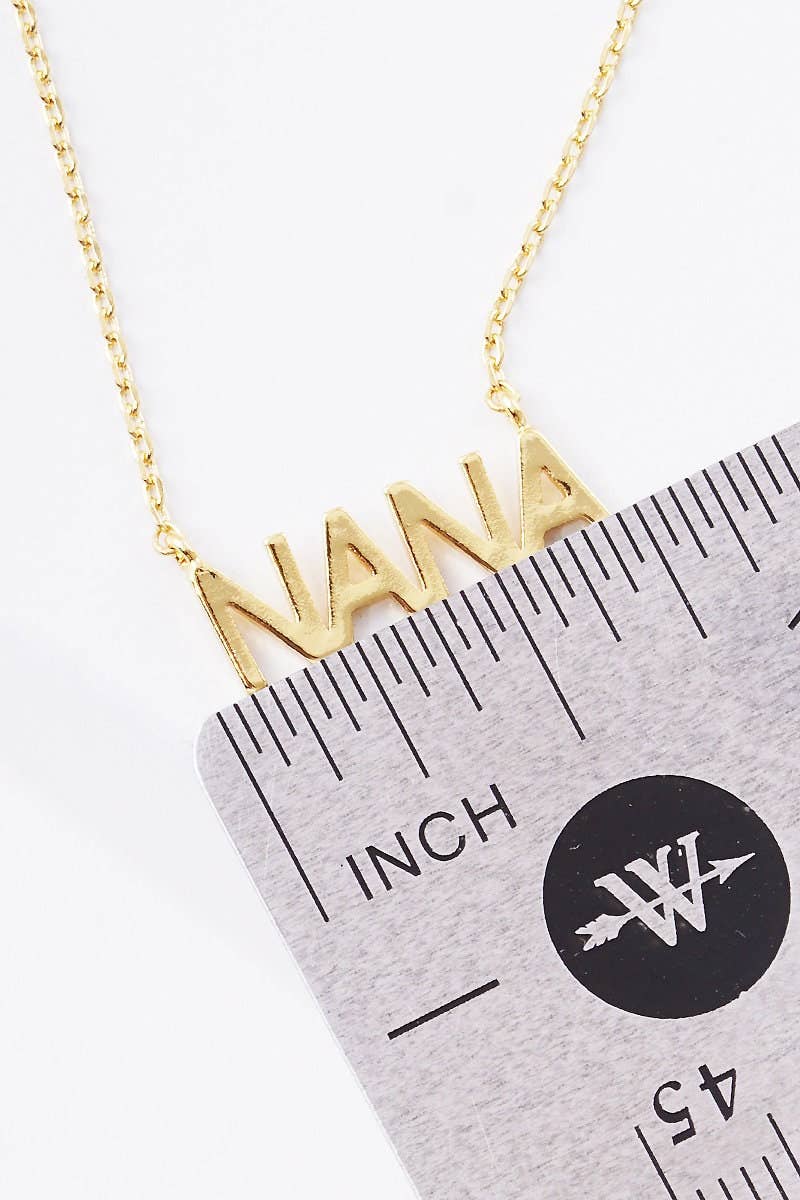 Gold & Silver Plated Bold Letter NANA Necklace