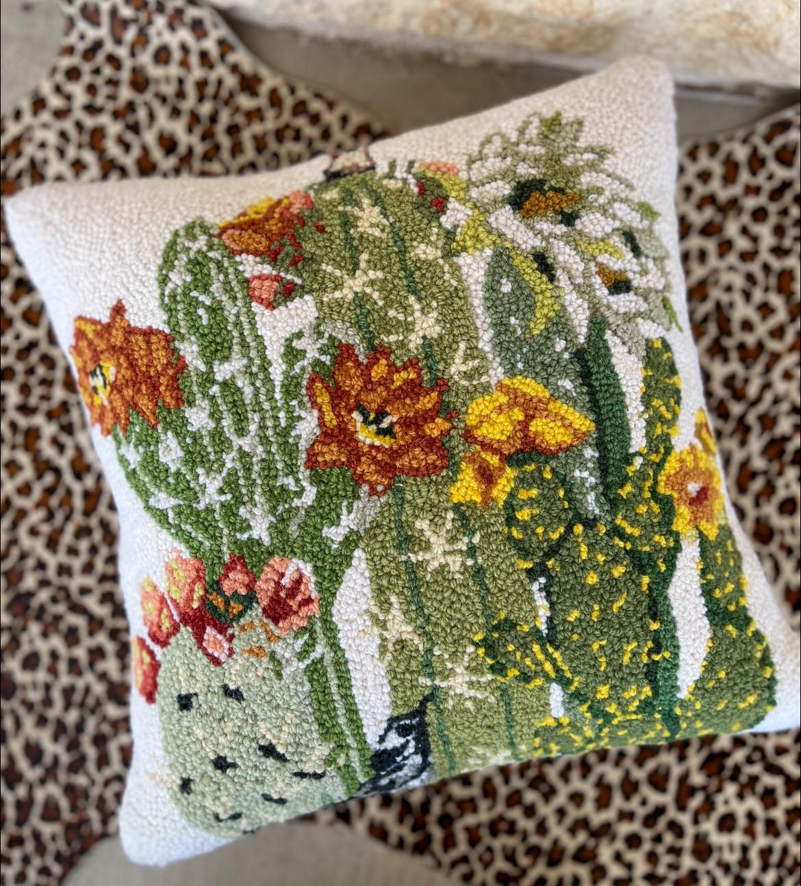 Cactus Hook Floral Pillow