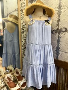 Chambray Dress In Spring Blue