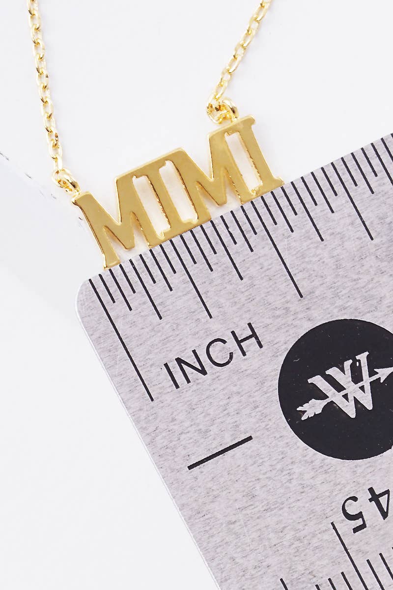 Gold & Silver Plated Bold Letter Mimi Necklace