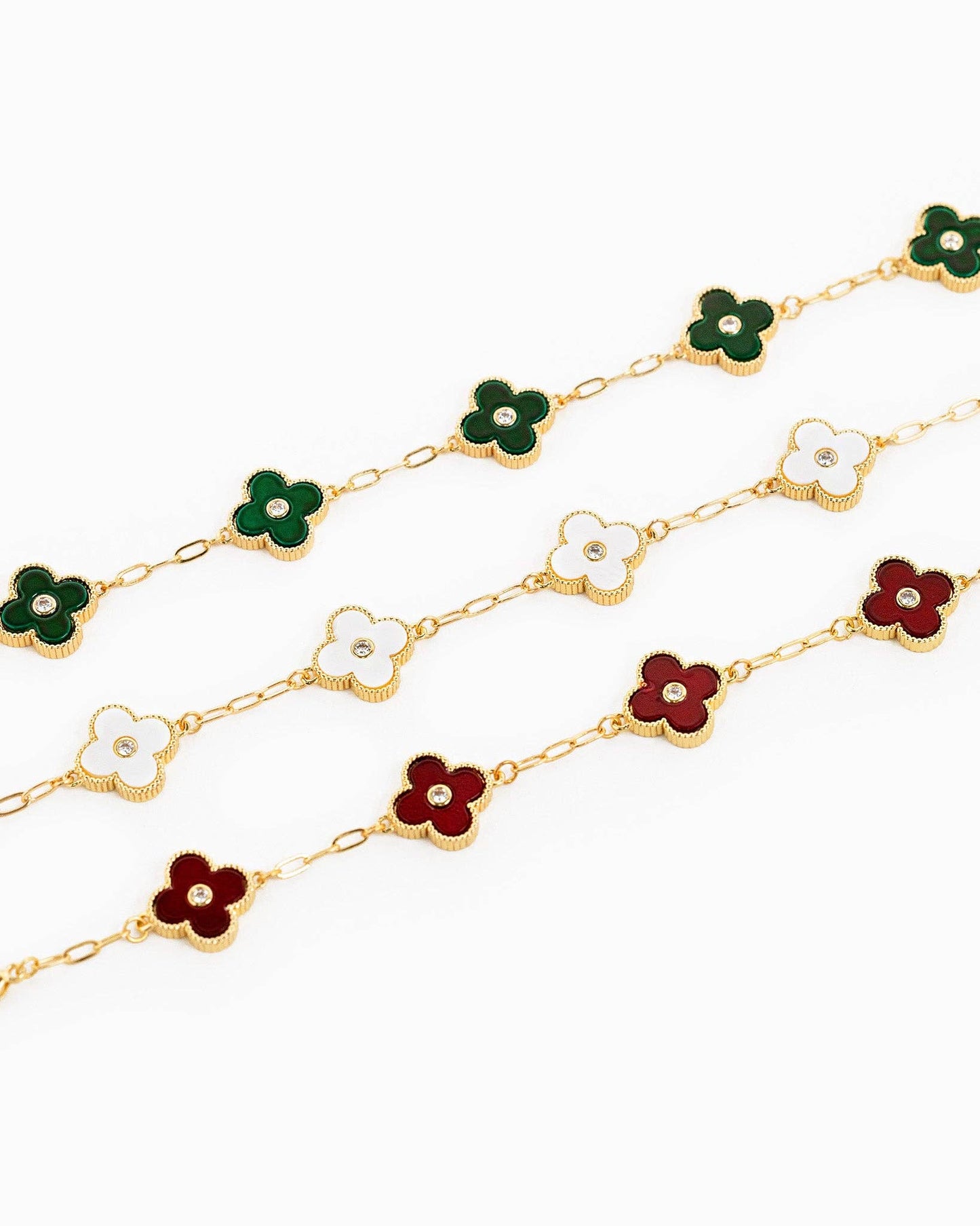 CZ Clover Station Bracelet