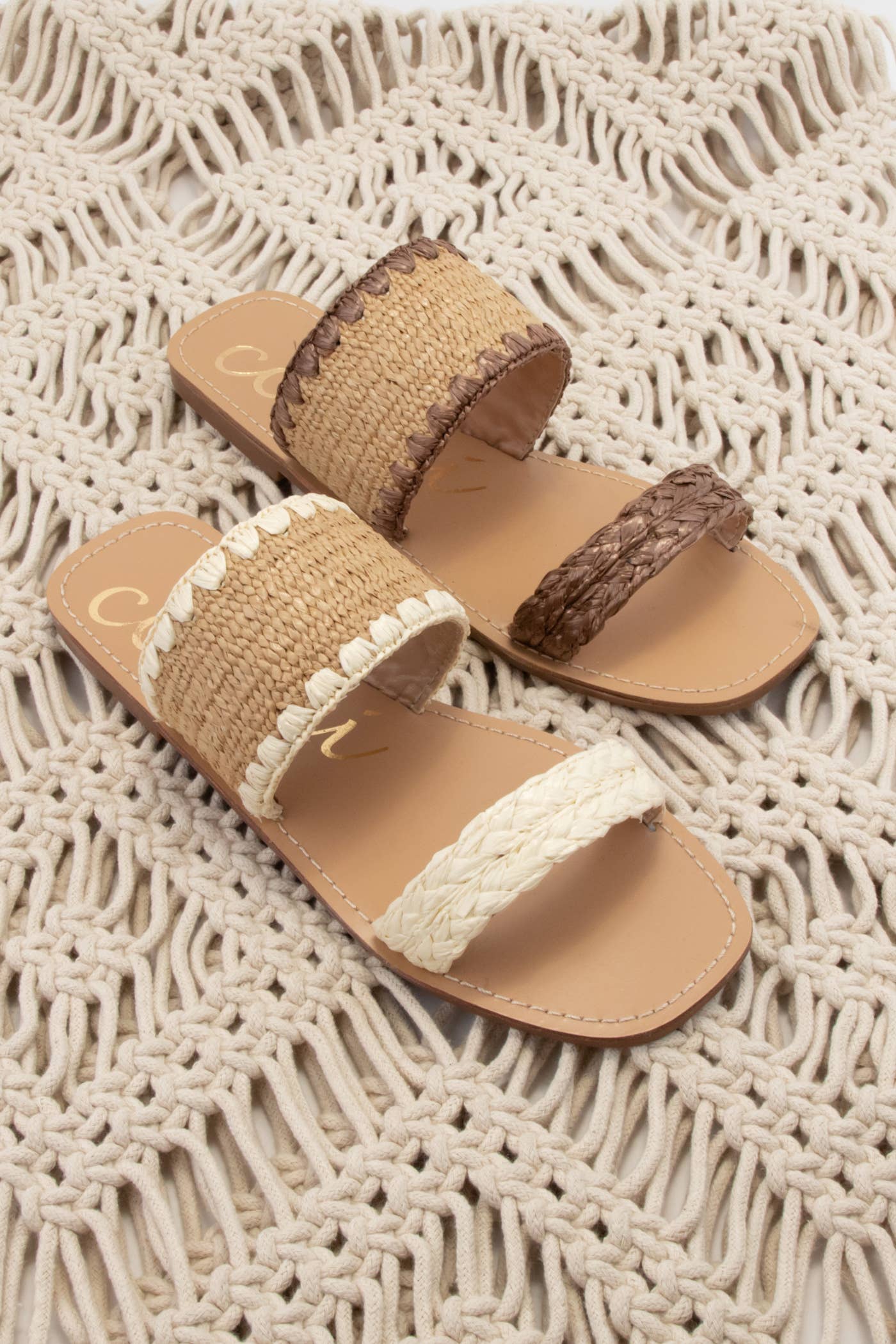 ELLA RAFFIA SLIDE