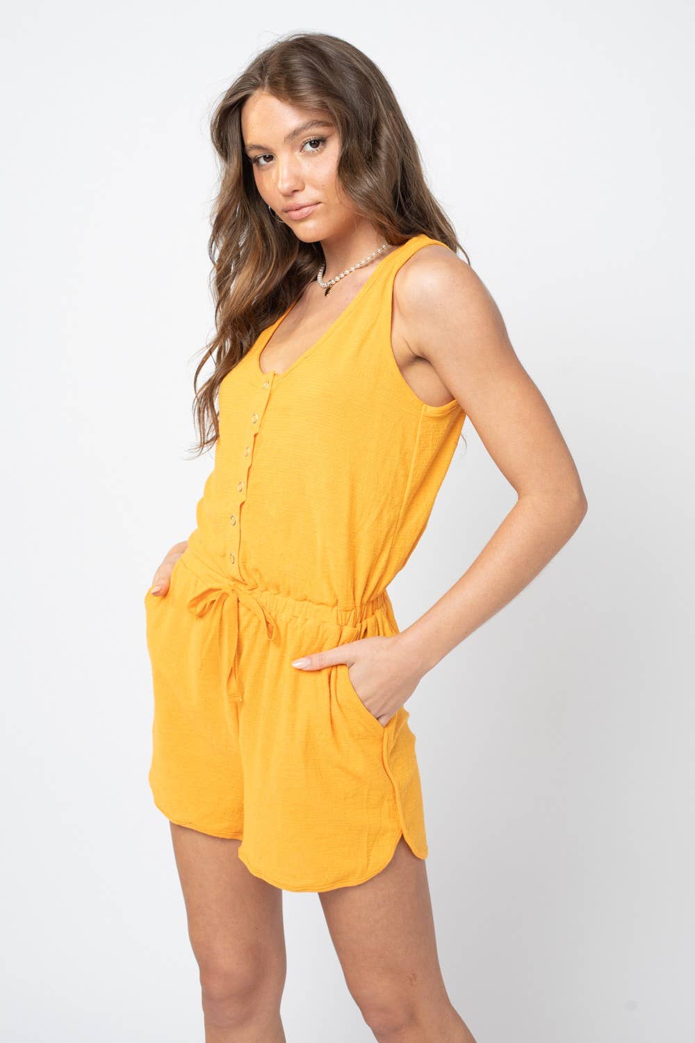 Payton Metal snap button down romper