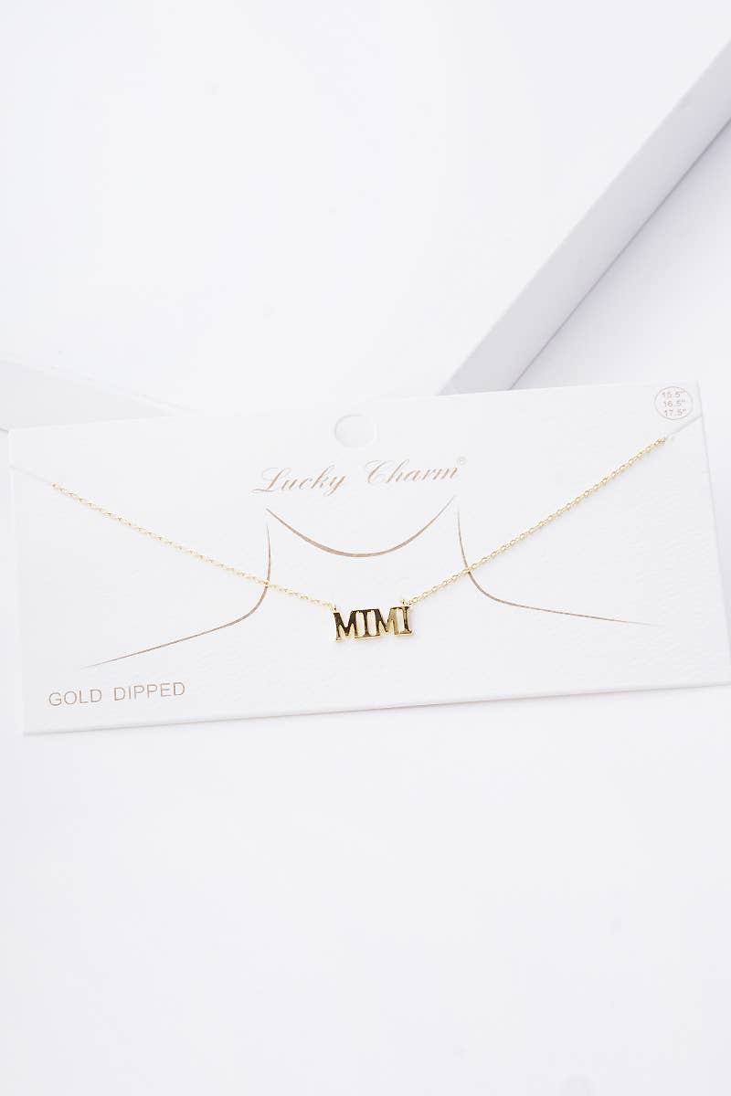 Gold & Silver Plated Bold Letter Mimi Necklace