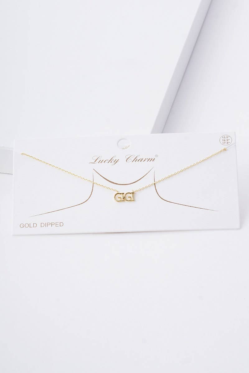 Gold & Silver Gigi Text Necklace