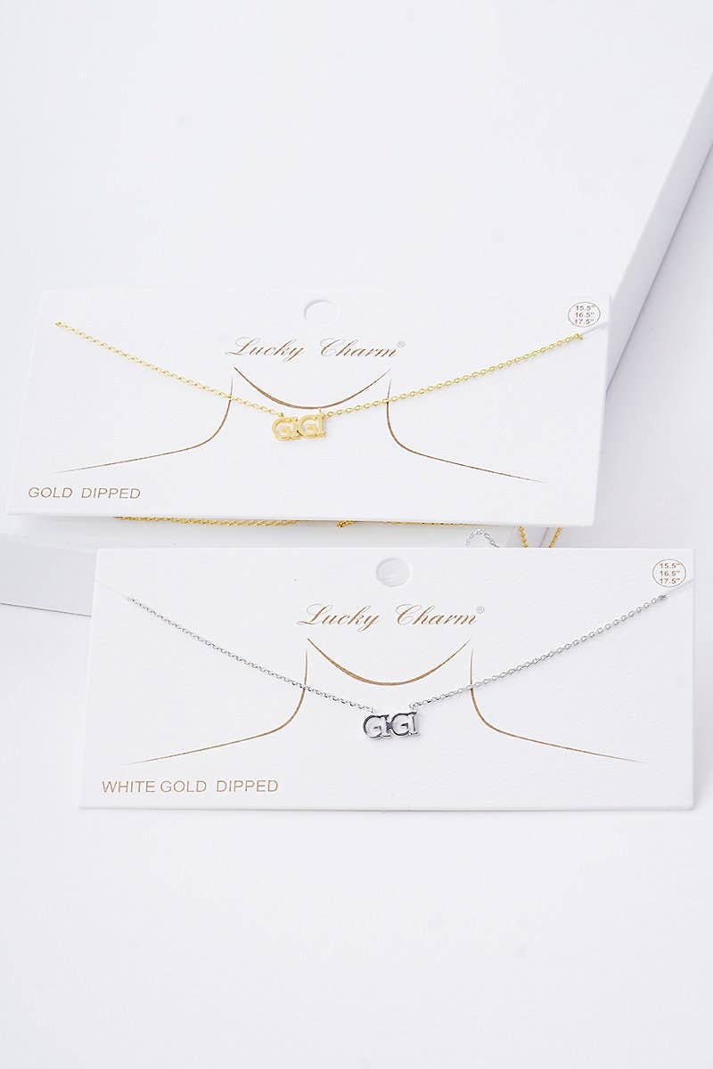 Gold & Silver Gigi Text Necklace