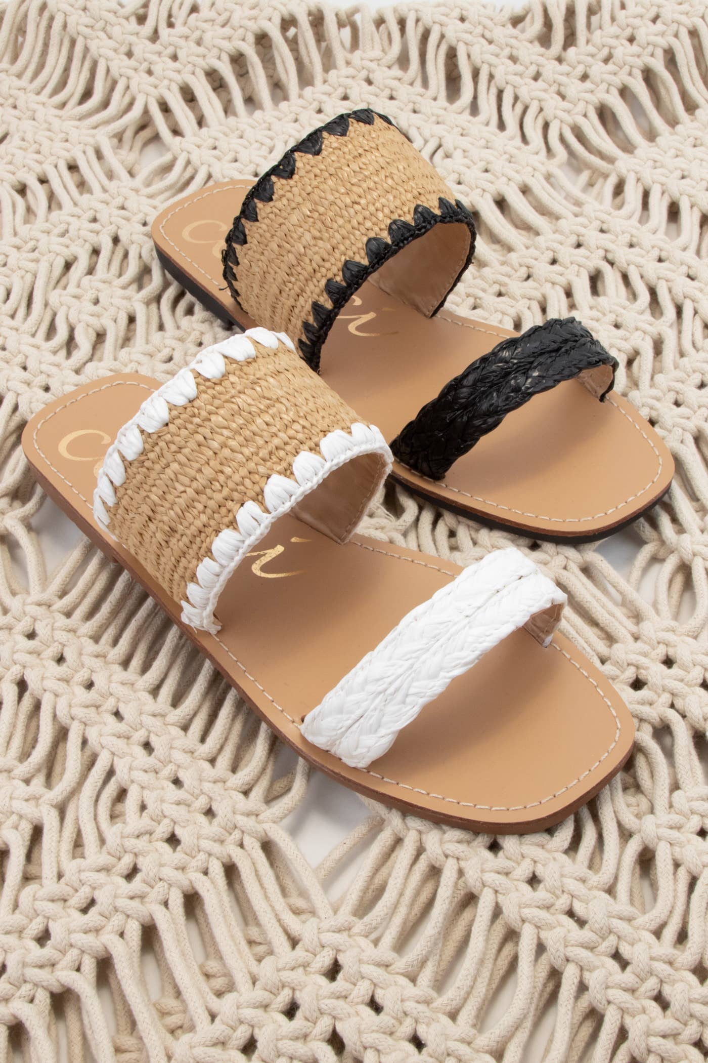 ELLA RAFFIA SLIDE