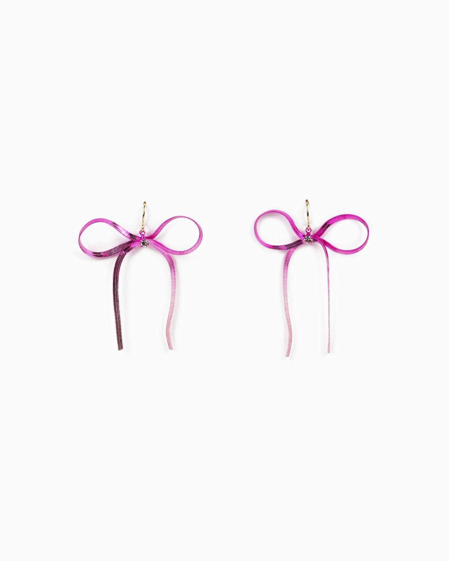 Ombre Snake Chain Bow Earrings