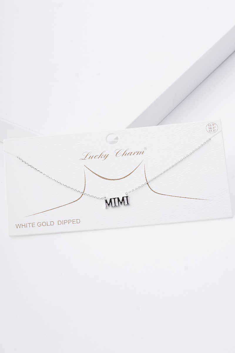 Gold & Silver Plated Bold Letter Mimi Necklace