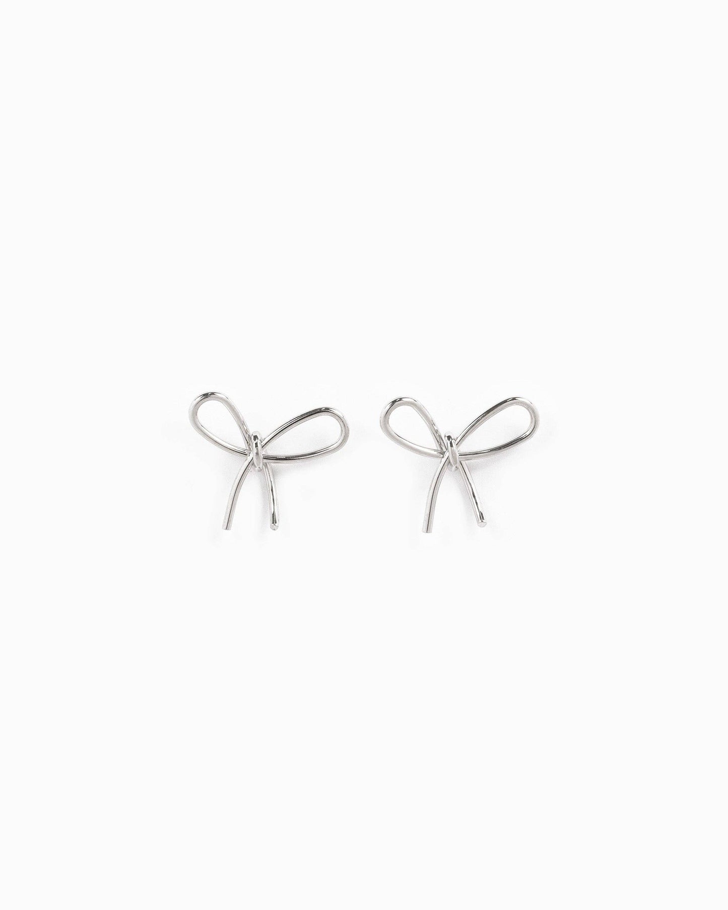 Thin Line Bow Stud Earrings