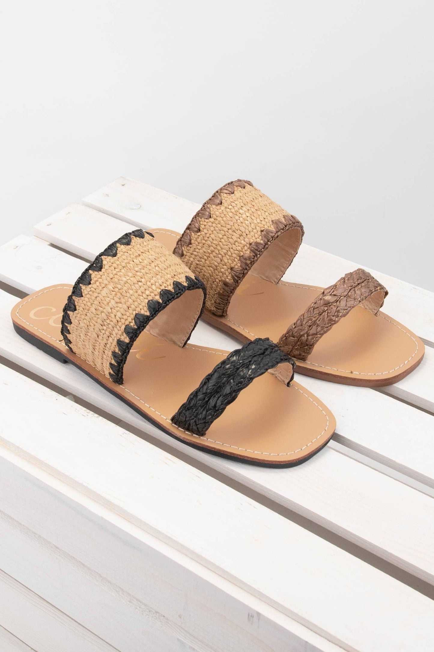 ELLA RAFFIA SLIDE