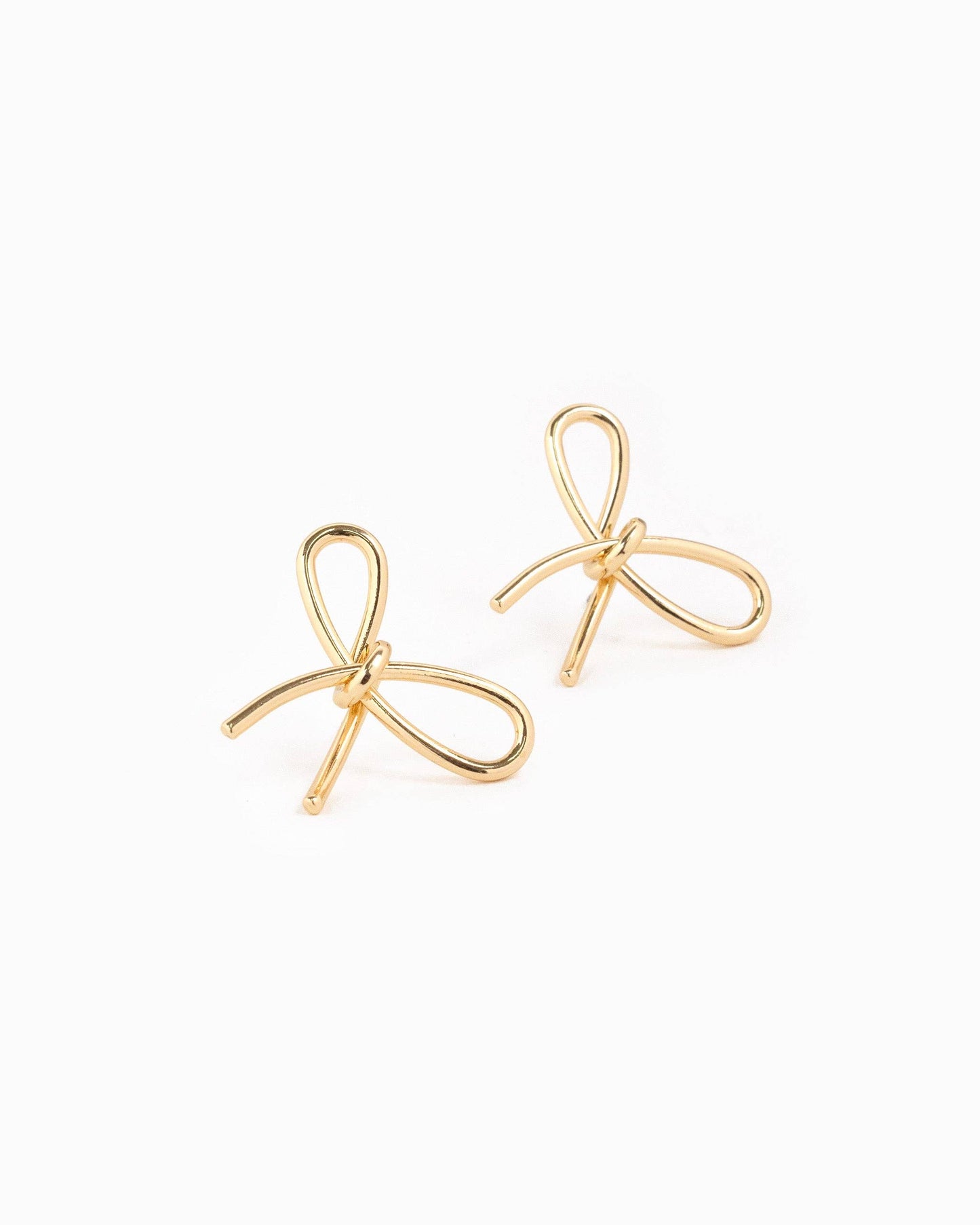 Thin Line Bow Stud Earrings