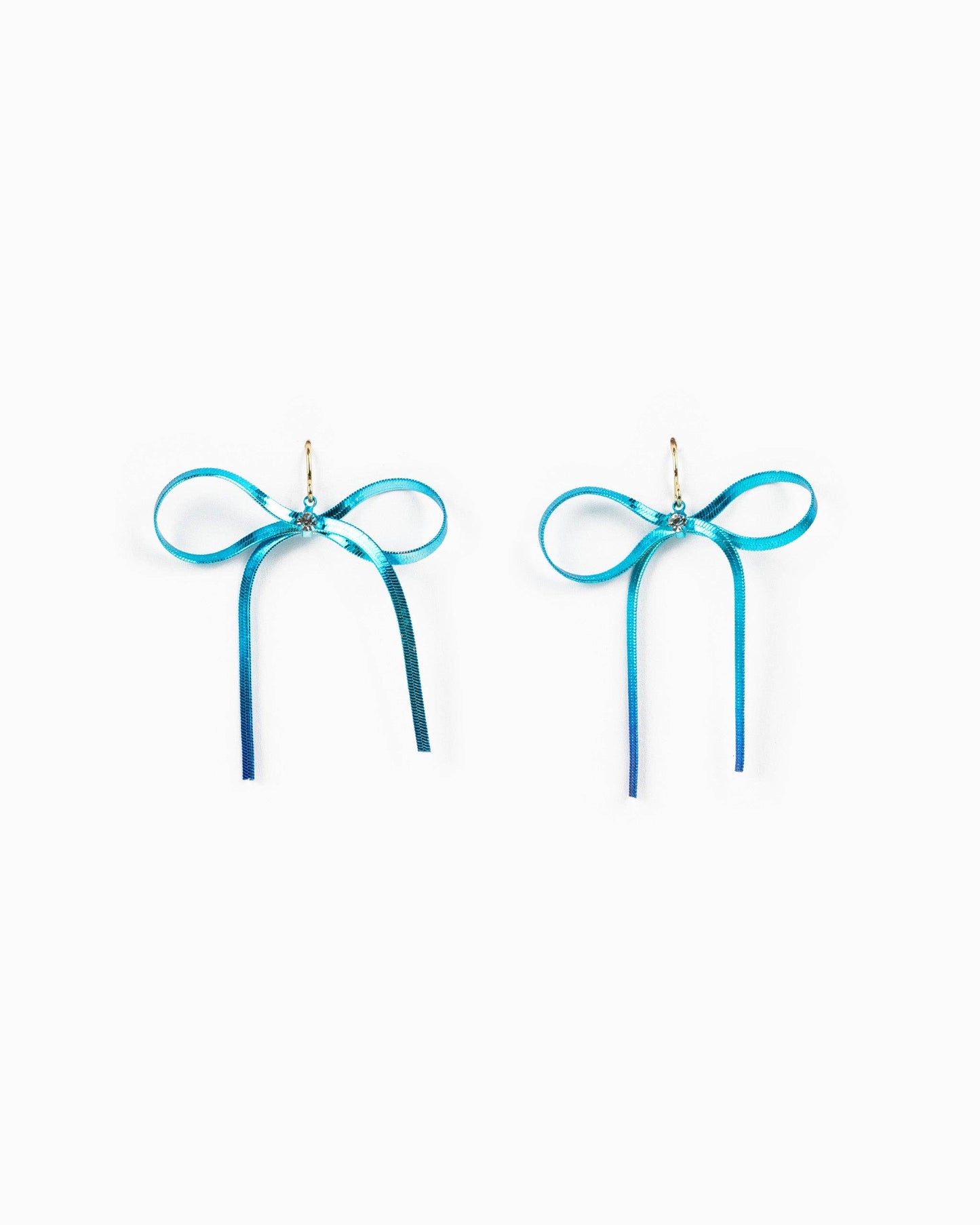 Ombre Snake Chain Bow Earrings