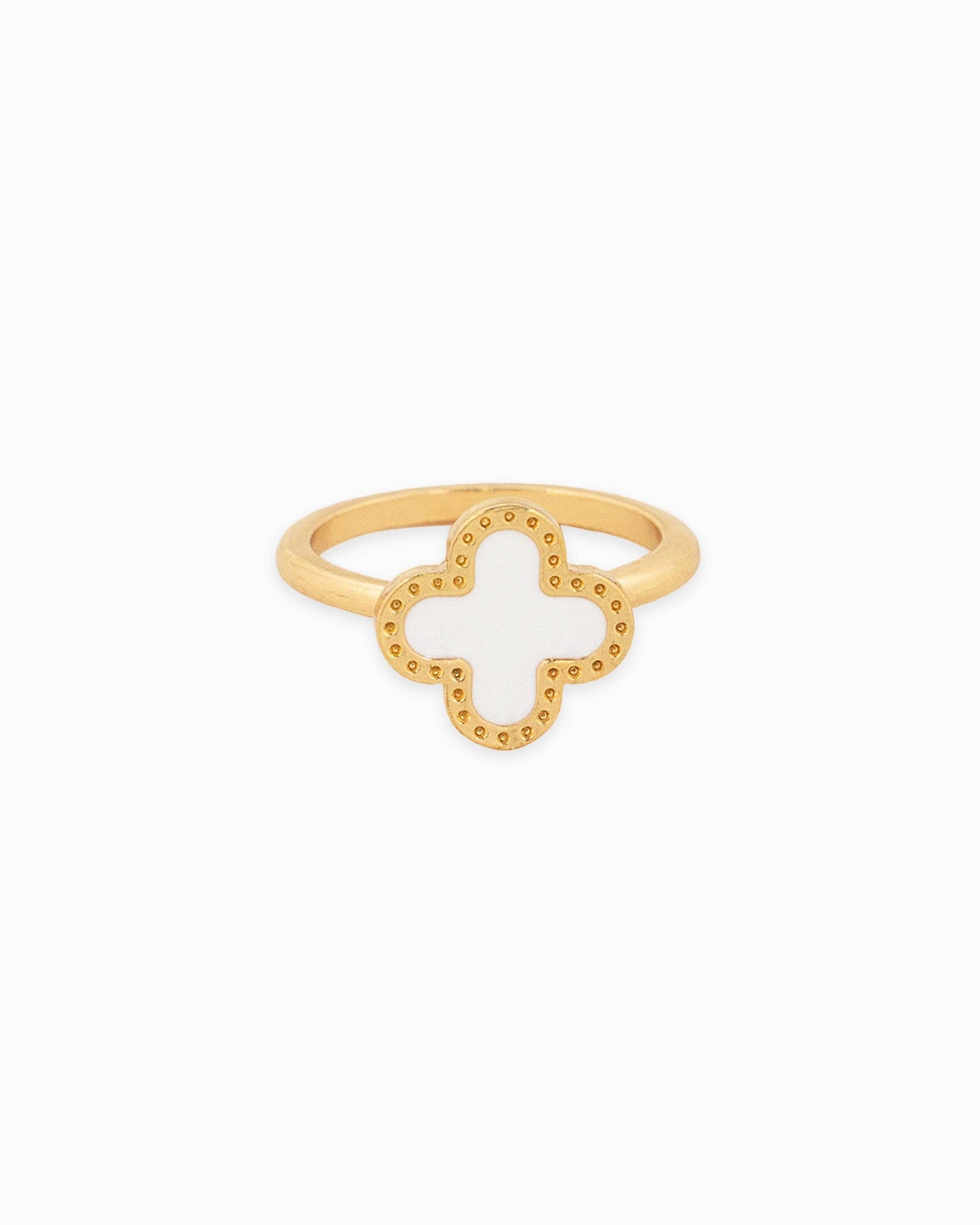 White Clover Matching Rings, Set of 4