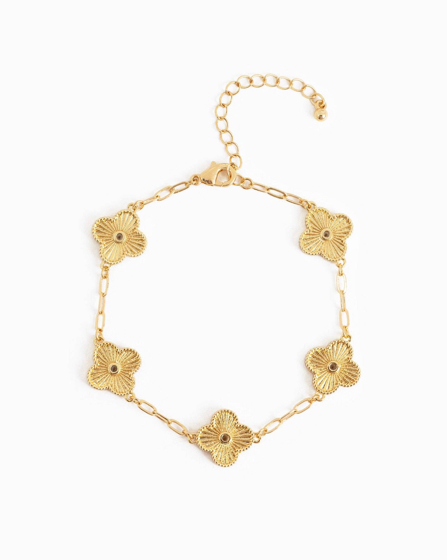 CZ Clover Station Bracelet