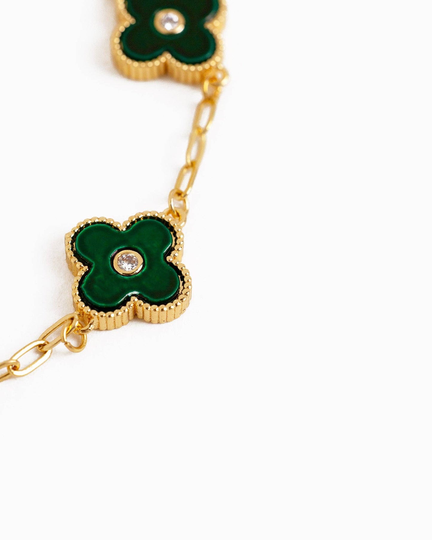 CZ Clover Station Bracelet