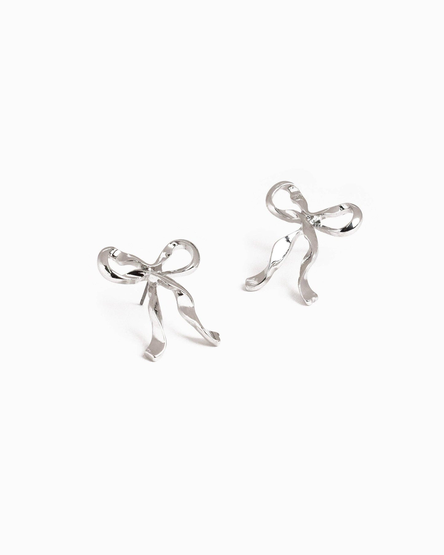 Twisted Metal Bow Earrings