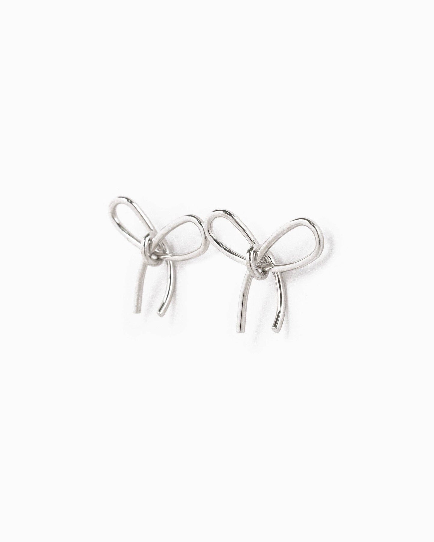 Thin Line Bow Stud Earrings