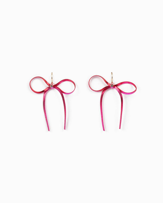 Ombre Snake Chain Bow Earrings