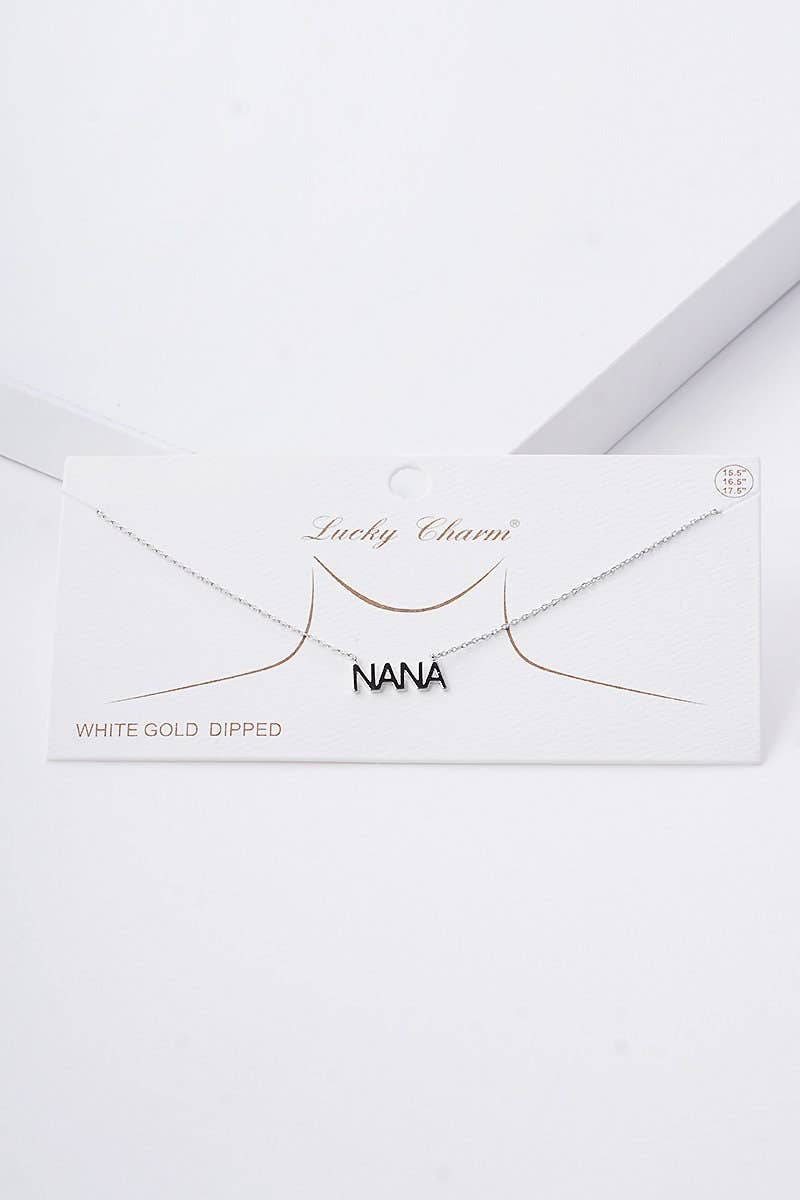 Gold & Silver Plated Bold Letter NANA Necklace