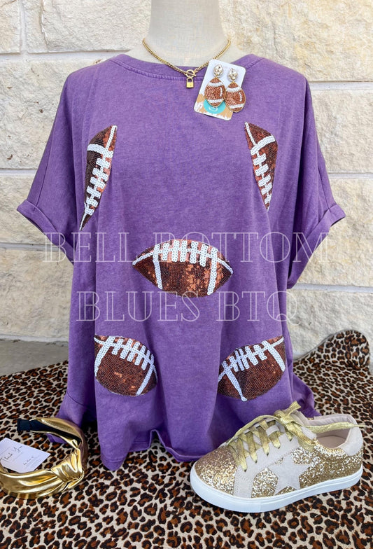 Vintage Washed Football Tee