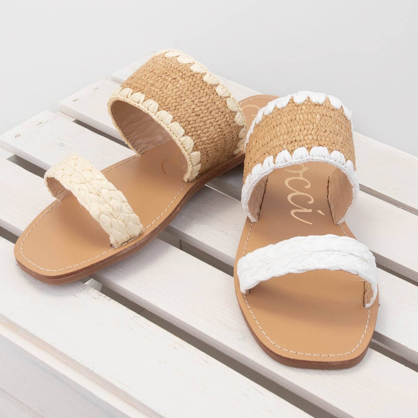 ELLA RAFFIA SLIDE