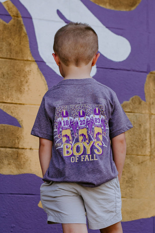 Boys of Fall Football Kid’s T-Shirt, Purple/Gold