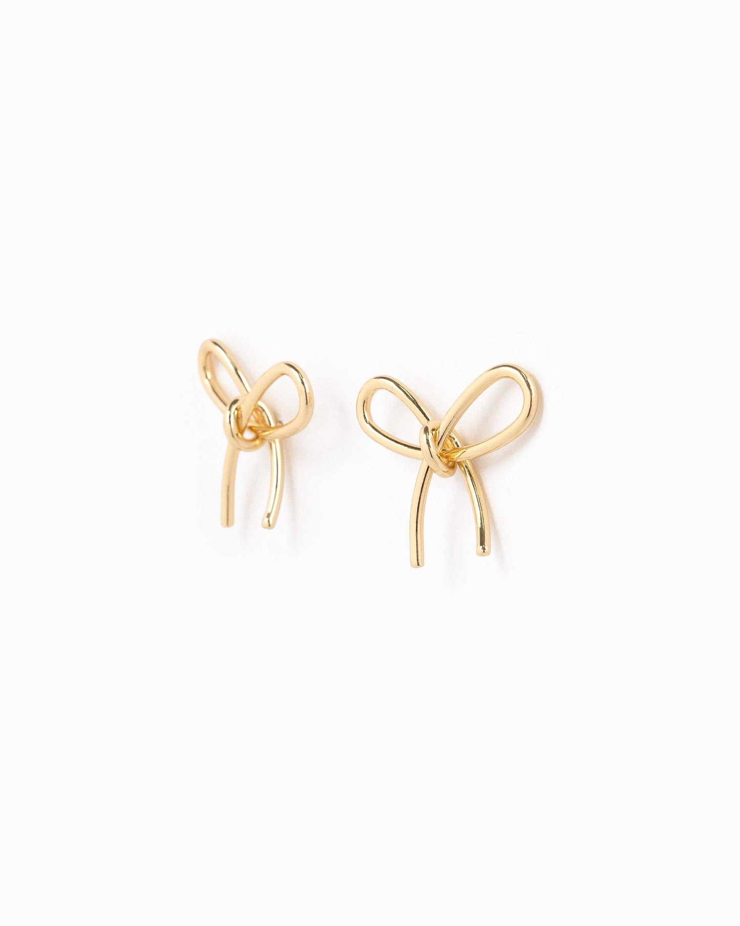 Thin Line Bow Stud Earrings