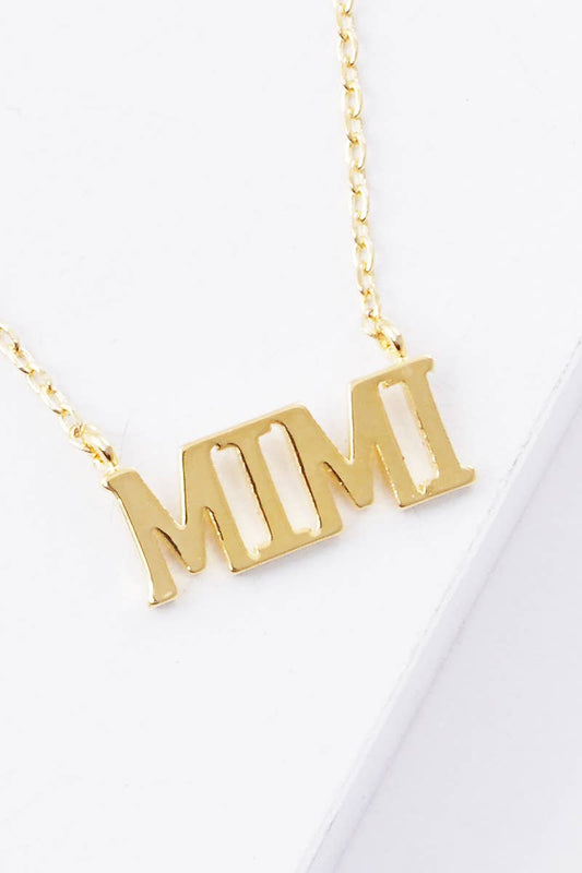 Gold & Silver Plated Bold Letter Mimi Necklace