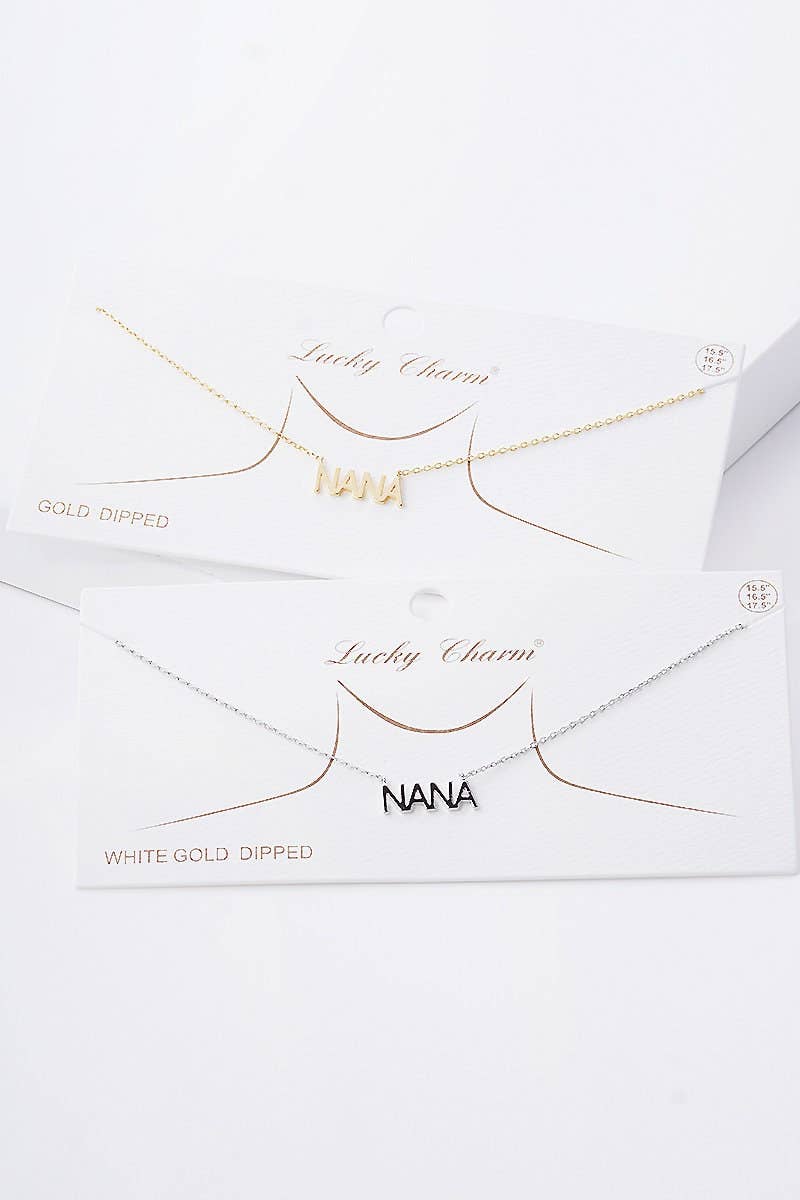 Gold & Silver Plated Bold Letter NANA Necklace