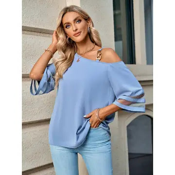 Blue Bell Sleeve Blouse