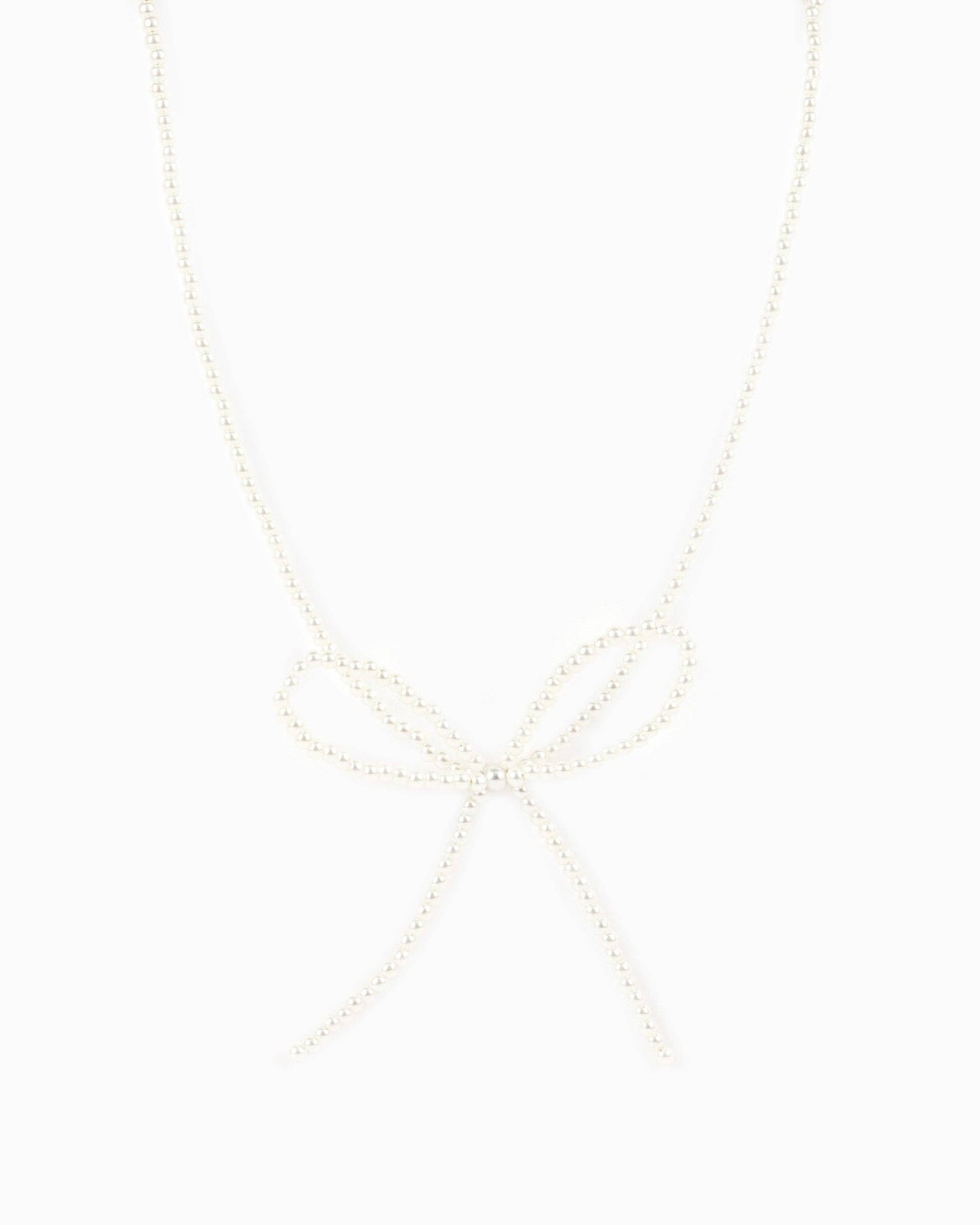 Jumbo Pearl Bow Choker Necklace