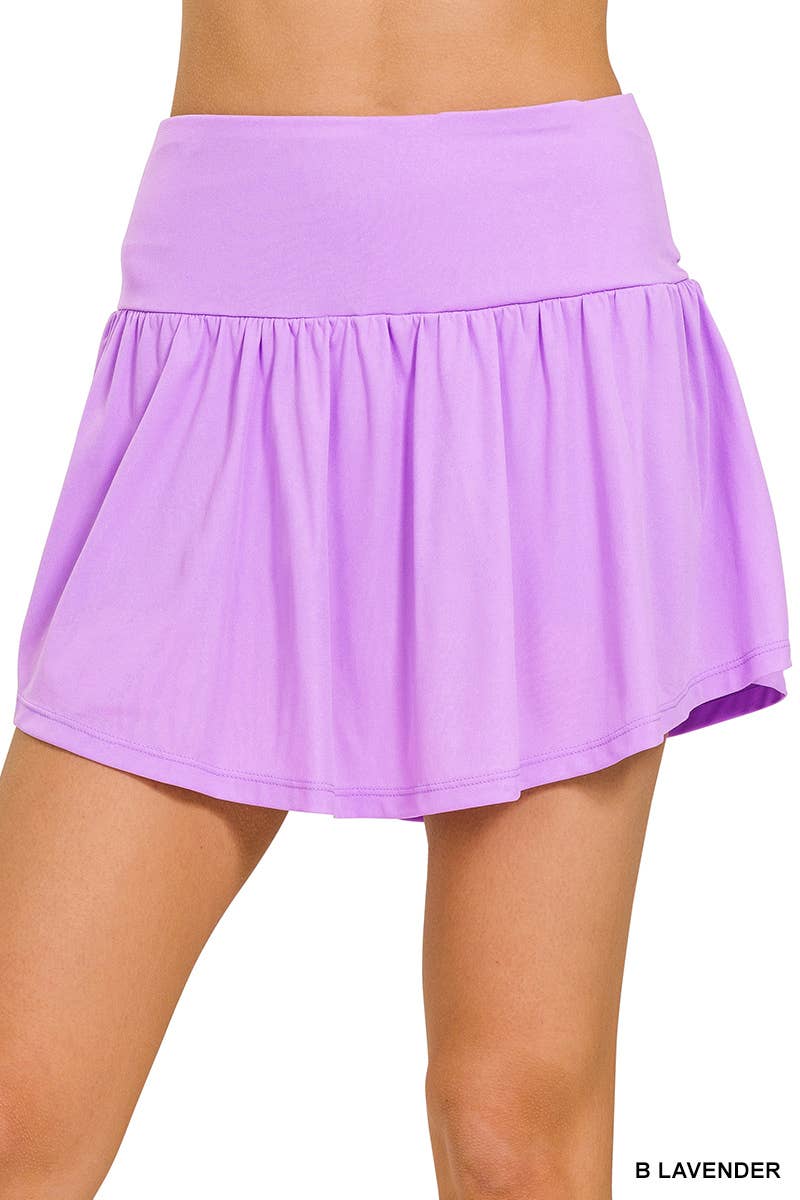 Kelsey Wide Band Tennis Skirt With Zippered Back Pocket