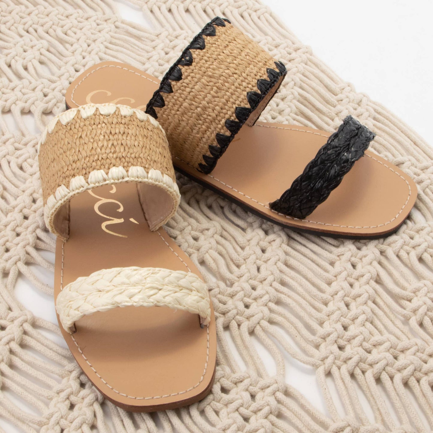 ELLA RAFFIA SLIDE