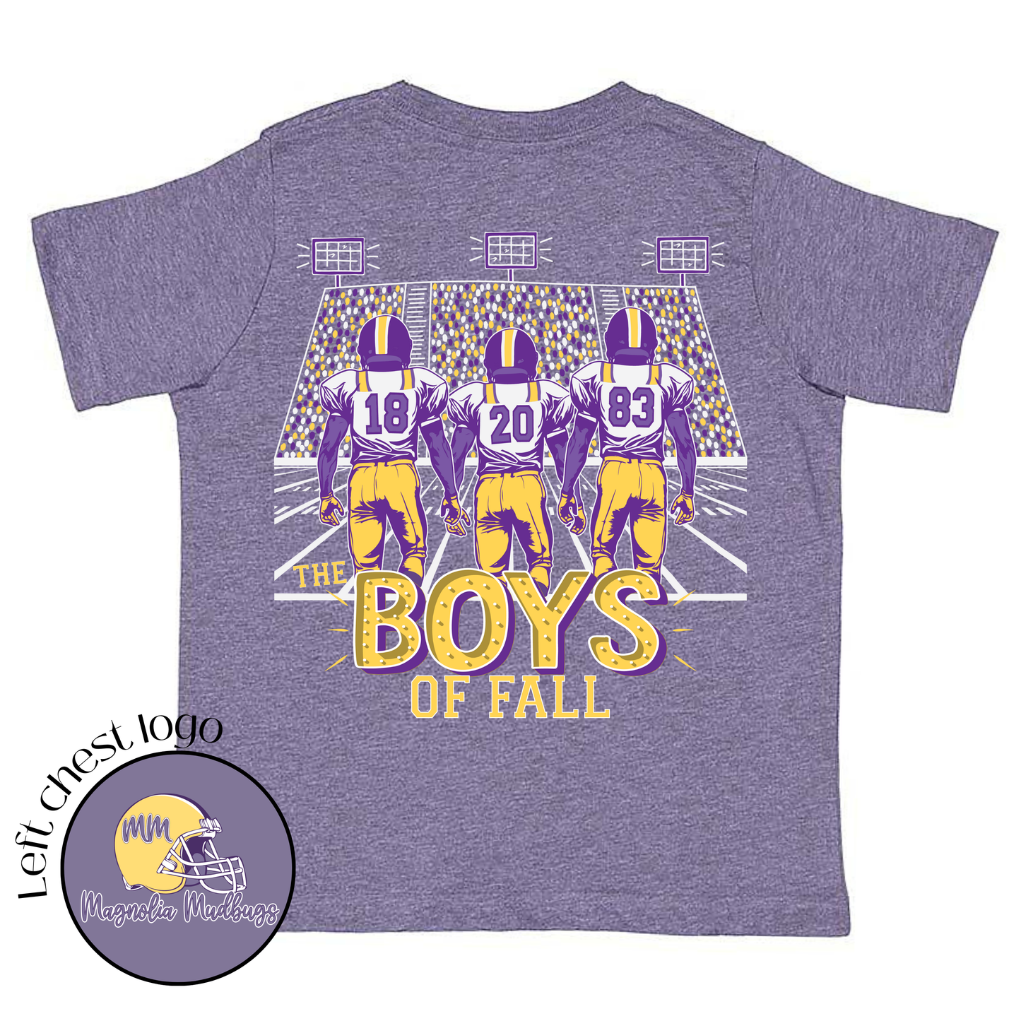 Boys of Fall Football Kid’s T-Shirt, Purple/Gold