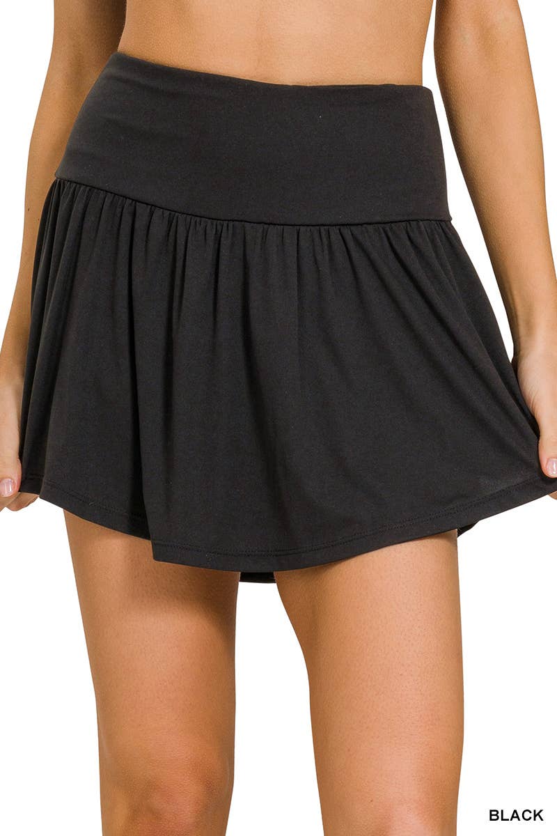 Kelsey Wide Band Tennis Skirt With Zippered Back Pocket