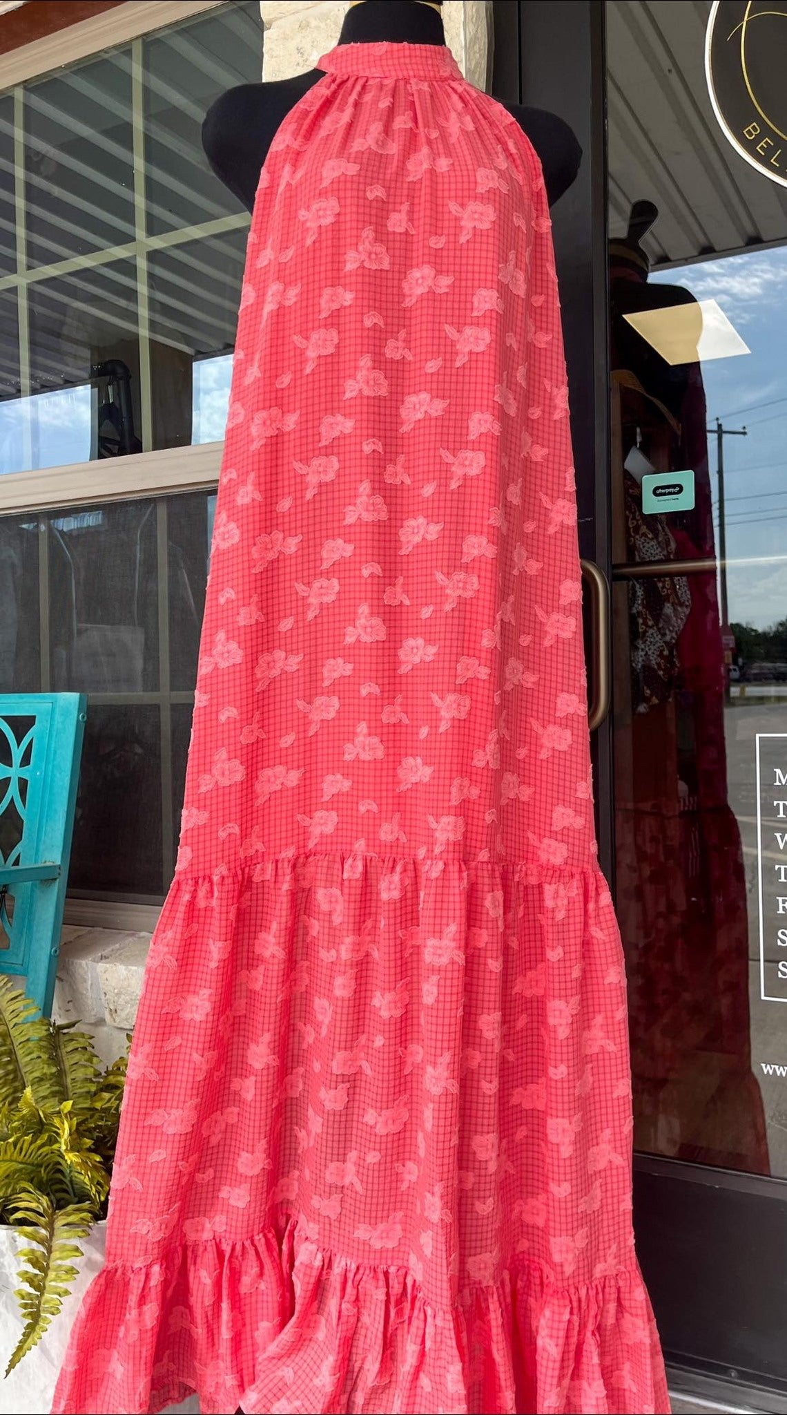 Halter Ruffle Maxi Dress