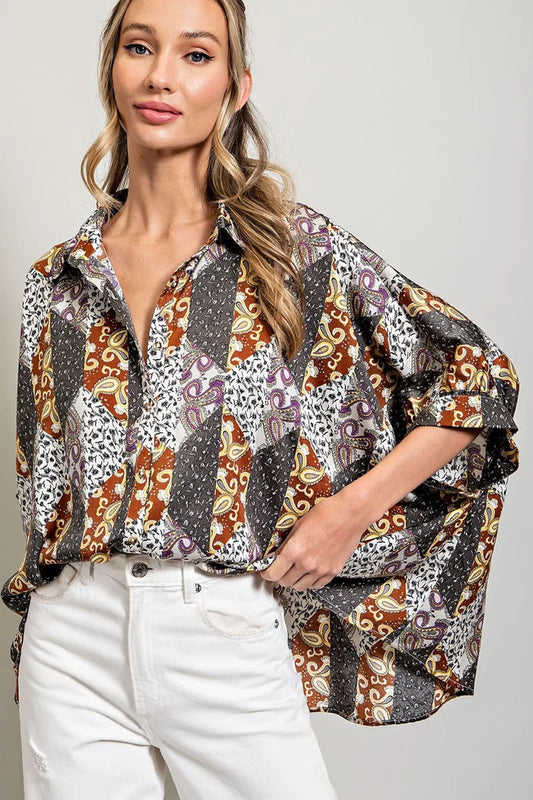 Paisley Dolman Top