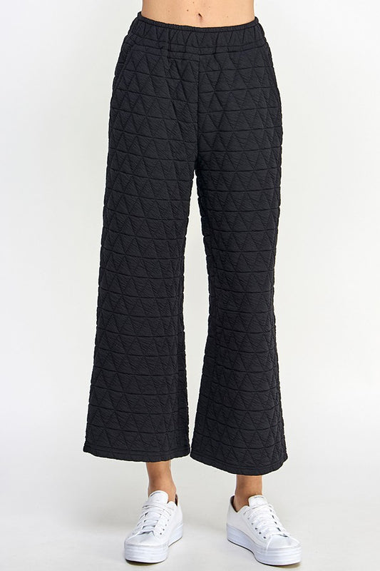 Quilted Cropped Pants In Black