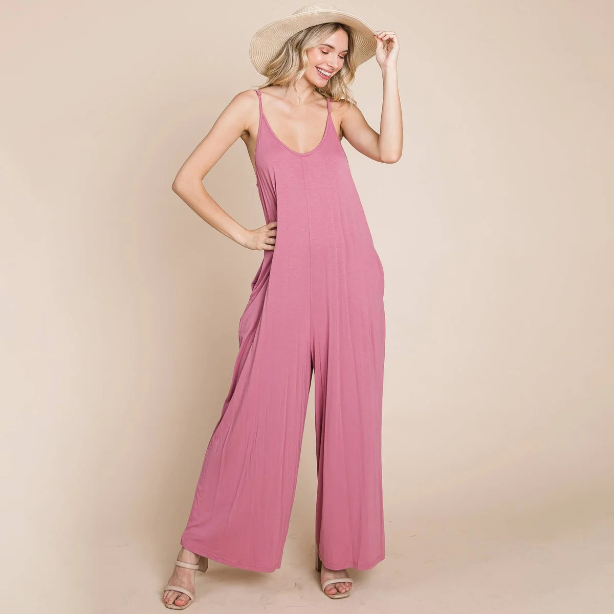 Sleeveless Wide Leg Jumpsuit